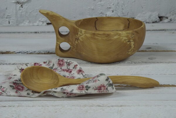 Kasepuust kausi ja lusika komplekt